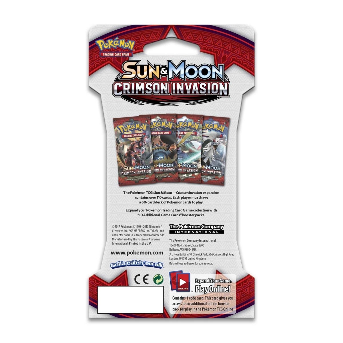 Pokémon TCG: Crimson Invasion Sleeved Booster Pack