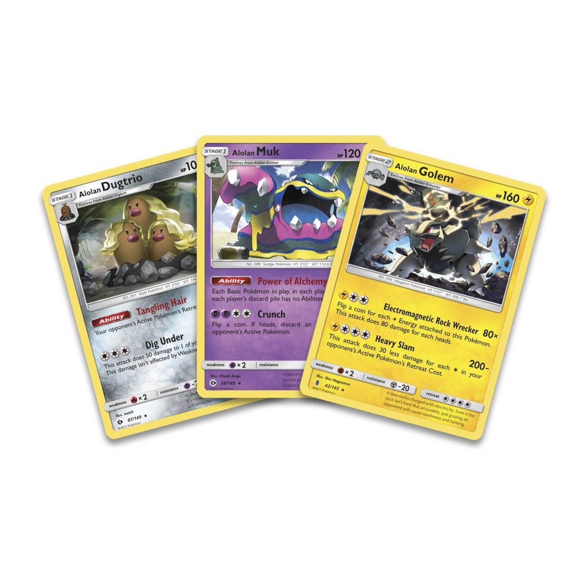 Pokémon TCG: 2-Pack Blister Alolan Dugtrio, Alolan Muk & Alolan Golem