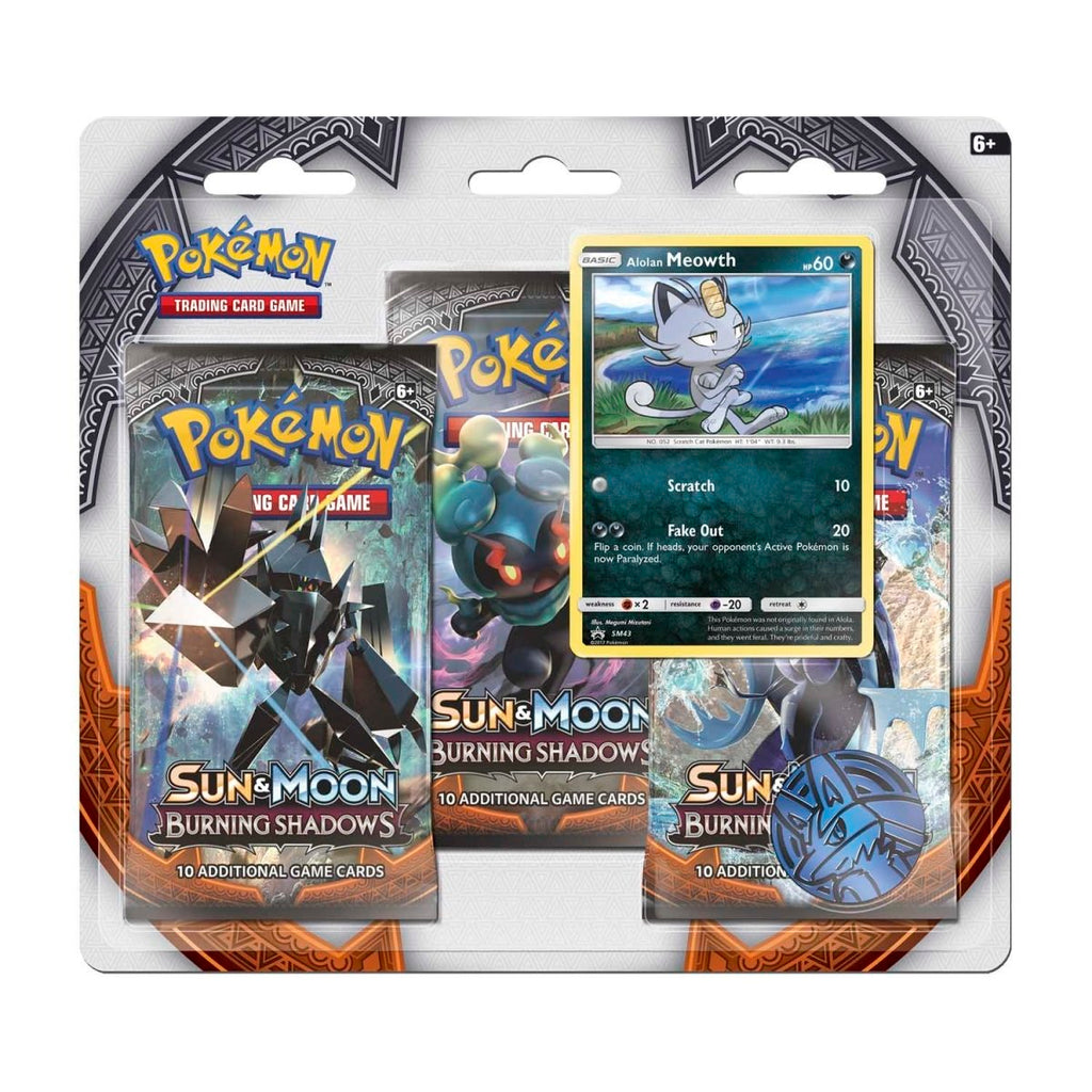 Pokémon TCG: Burning Shadows Alolan Meowth 3-Pack Blister