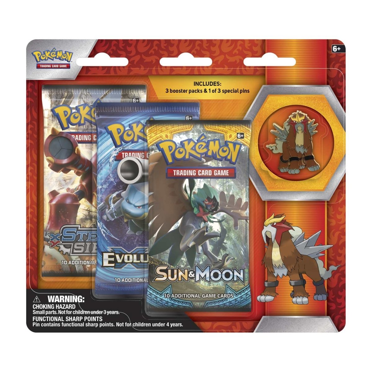 Pokémon TCG: Legendary Beasts Collector's Pin 3-Pack Blister - Entei