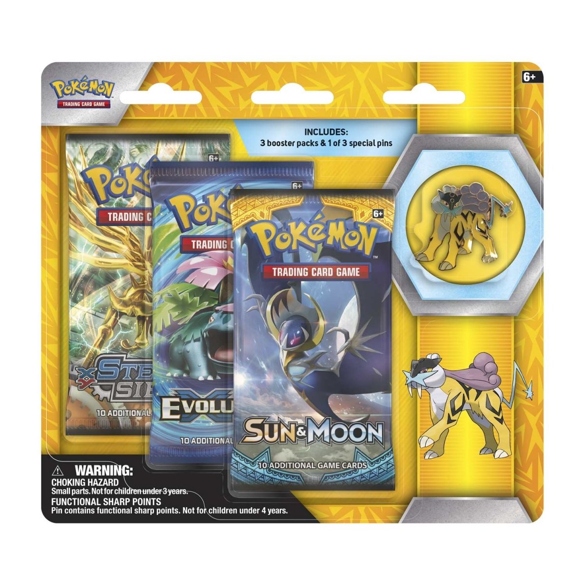 Pokémon TCG: Legendary Beasts Collector's Pin 3-Pack Blister - Raikou