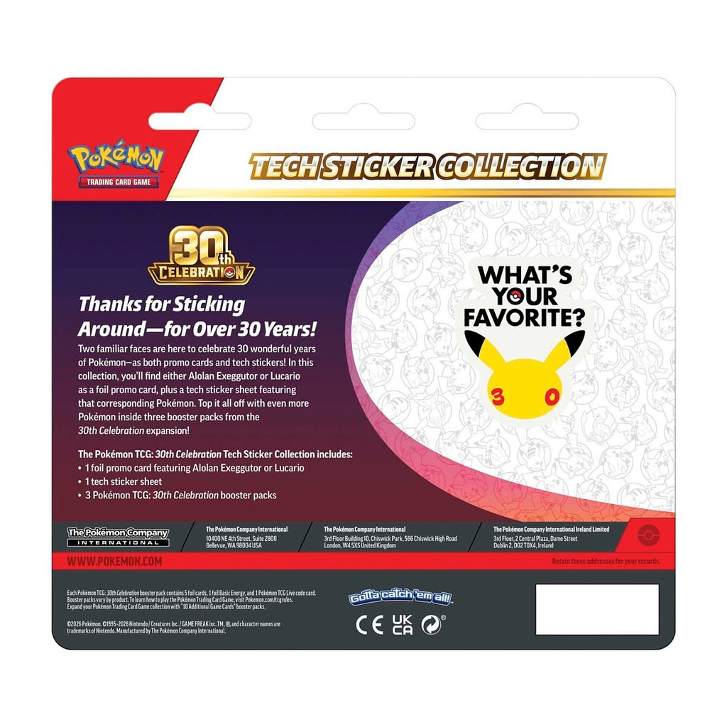 Pokémon TCG: 30th Celebration Tech Sticker Collection (Lucario)