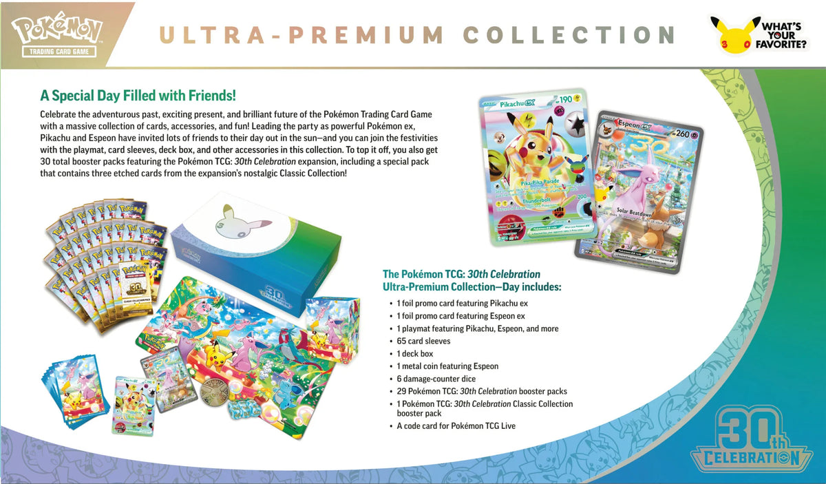 Pokémon TCG: 30th Celebration Ultra-Premium Collection—Day