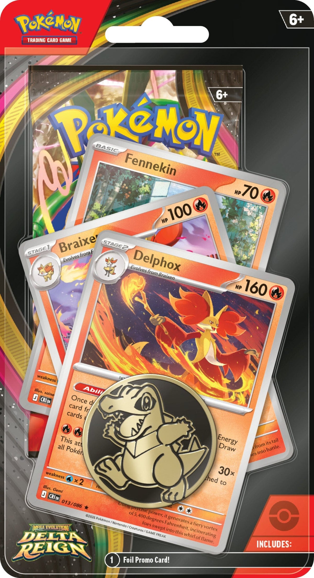 Pokémon TCG: Delta Reign 1-Pack Premium Checklane Blister (Fennekin, Braixen & Delphox)