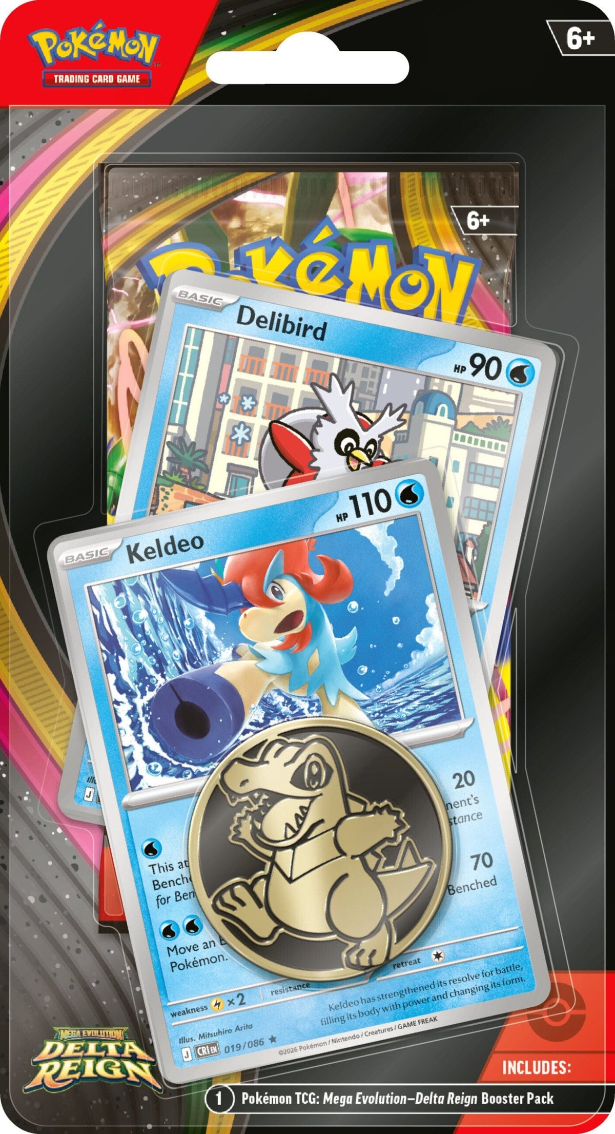 Pokémon TCG: Delta Reign 1-Pack Checklane Blister (Keldeo & Delibird)