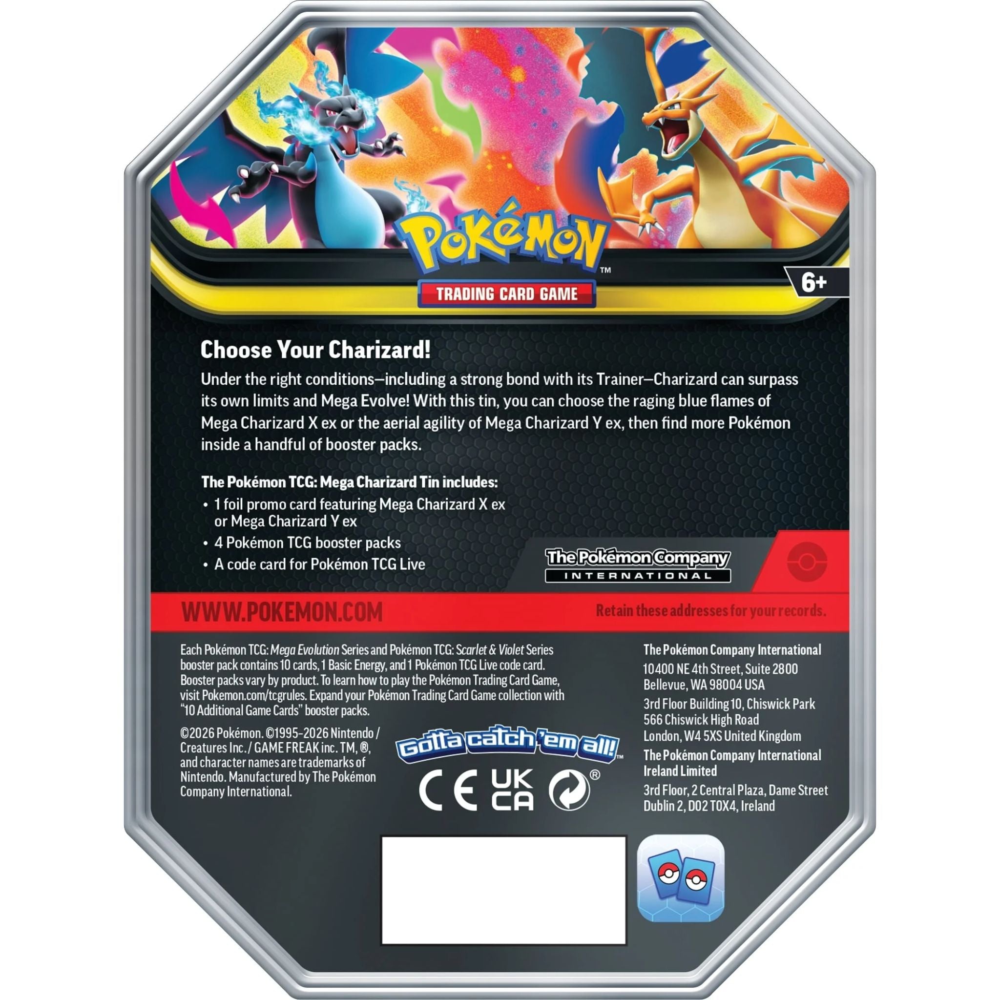 Pokémon TCG: Mega Charizard X ex Tin