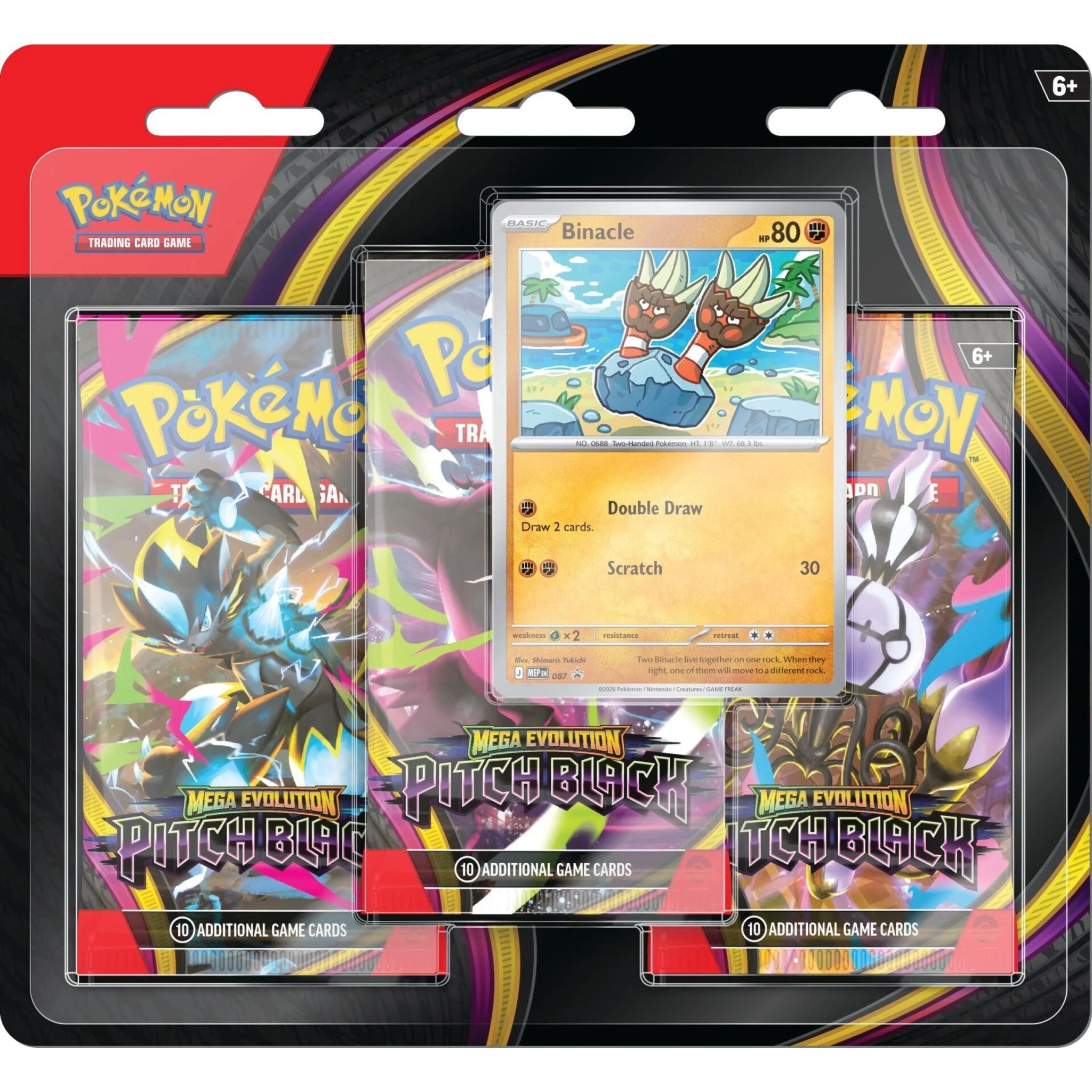 Pokémon TCG: Pitch Black Binacle 3-Pack Blister